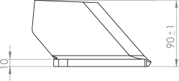 Technische Zeichnung: Scharflügel 160 x 90 x 10 mm links, schmal, für Grubber Horsch Terrano FG, FX