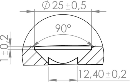 Technische Zeichnung: Leitblech 277 x 44,30/80 x 8 mm rechts, schmal, für Grubber Horsch Terrano
