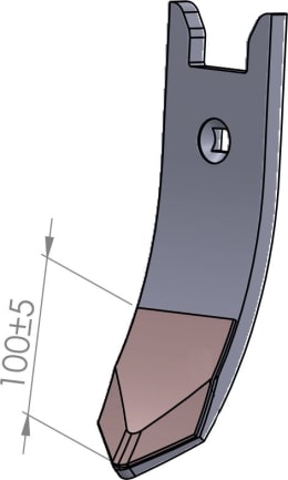 Technische Zeichnung: Scharspitze 242 x 80 x 12 mm Spitze vorn beschichtet, für Grubber Horsch Evo, TerraGrip, Terrano, Tiger