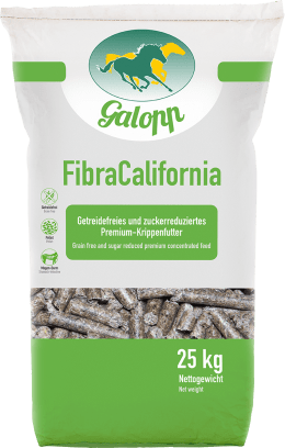 Produktbild: Galopp FibraCalifornia stärke- und zuckerreduziertes Pelletfutter für sensible Pferde
