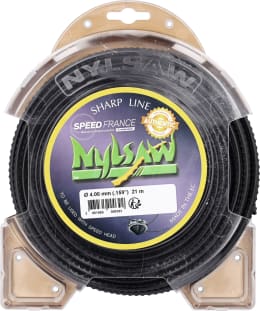 Produktbild: Mähfaden Nylsaw 4,0 mm/21 m, 4-Kant, gezahnt, schwarz, im Donut