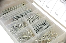 Produktbild: Eisensplinte- und Federstecker-Sortimente zöllig, 260 St.