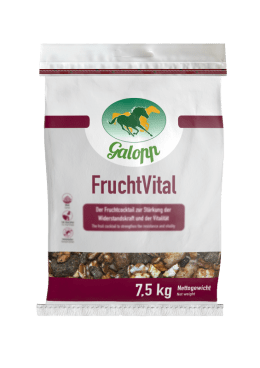 Produktbild: Galopp FruchtVital haferfreies Fruchtmüsli mit Obst für Pferde