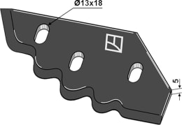 Technische Zeichnung: Industriehof® Messer 210 x 96 x 5 mm, für Mischwagen Sgariboldi, 70-278