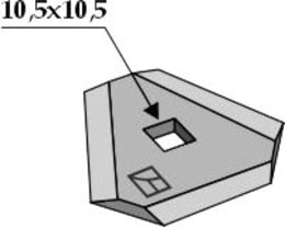 Technische Zeichnung: Industriehof® Fräsmesserklinge 85 x 66/98 x 4 mm gerade, für Futtermischwagen Zago
