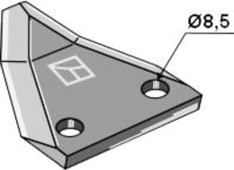 Technische Zeichnung: Industriehof® Fräsmesserklinge 80 x 76 x 3 mm gewinkelt, für Futtermischwagen Faresin