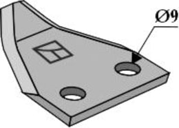 Technische Zeichnung: Industriehof® Fräsmesserklinge 75 x 76 x 3 mm gewinkelt, für Futtermischwagen Marmix