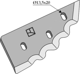 Technische Zeichnung: Industriehof® Messer 210 x 94 x 5 mm, für Mischwagen Sgariboldi, 70-118