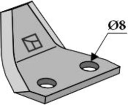 Technische Zeichnung: Industriehof® Fräsmesserklinge 66 x 76 x 3 mm gewinkelt, für Futtermischwagen Gilioli, Himel, Italmix