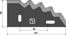 Technische Zeichnung: Industriehof® Messer 195 x 90 x 5 mm, für Mischwagen Gilioli, Himel, Italmix, Peecon, 70-109