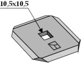 Technische Zeichnung: Industriehof® Schneidscheibe 85 x 85 x 4 mm, für Futtermischwagen Seko, Strautmann, 70-100