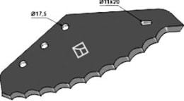 Technische Zeichnung: Industriehof® Messer 450 x 255 x 6 mm hartmetallbeschichtet, für Mischwagen van Lengerich