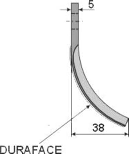 Technische Zeichnung: Industriehof® Fräsmesserklinge 81 x 50 x 5 mm gewinkelt, für Futtermischwagen Kverneland