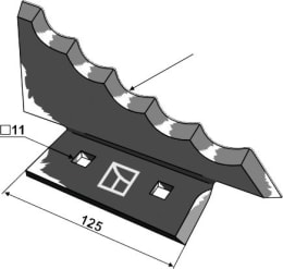 Technische Zeichnung: Industriehof® Messer 207 x 85 x 6 mm hartmetallbeschichtet, für Mischwagen Keenan, 70-303