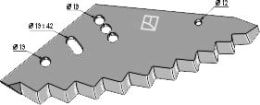 Technische Zeichnung: Industriehof® Messer 500 x 250 x 8 mm, für Mischwagen Kverneland, Siloking, Taarup