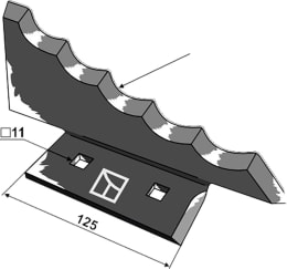Technische Zeichnung: Industriehof® Messer 234 x 96 x 5 mm hartmetallbeschichtet, für Mischwagen Keenan, 70-289