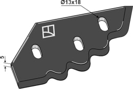 Technische Zeichnung: Industriehof® Messer 210 x 96 x 5 mm, für Mischwagen Sgariboldi, 70-279