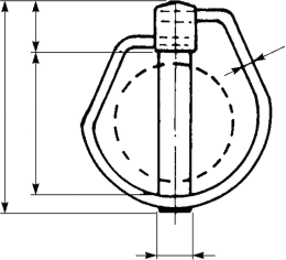 Technische Zeichnung: Klappsplint 11 x 48 mm für Kugelfangprofil Kat. 2