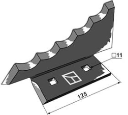 Technische Zeichnung: Industriehof® Messer 207 x 85 x 6 mm hartmetallbeschichtet, für Mischwagen Keenan, 70-304