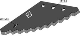 Technische Zeichnung: Industriehof® Messer 525 x 250 x 6 mm, für Mischwagen Frasto, Schuitemaker, Storti, van Lengerich