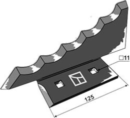 Technische Zeichnung: Industriehof® Messer 234 x 96 x 5 mm hartmetallbeschichtet, für Mischwagen Keenan, 70-297