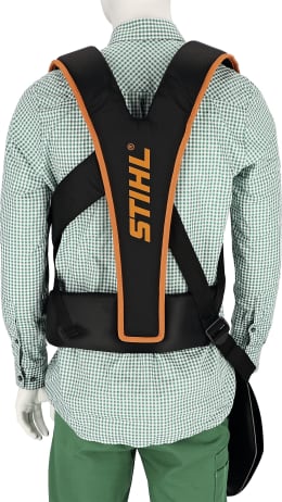 Produktbild: STIHL Doppelschultergurt Advance Plus Warnorange für Motorsensen, mit Komforthaken