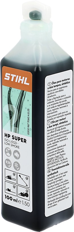 Produktbild: STIHL 2-Takt-Öl HP Super, 1:50, teilsynthetisch mit aschearmen Additiven, Flasche, 0,1 l, 0781 319 8067