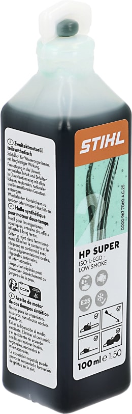 Produktbild: STIHL 2-Takt-Öl HP Super, 1:50, teilsynthetisch mit aschearmen Additiven, Flasche, 0,1 l, 0781 319 8067