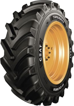 Produktbild: CEAT Specialty Traktorreifen Torquemax mit gelbem Felgenkern und grobem Profil