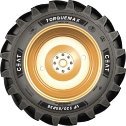 Produktbild: CEAT Traktorreifen Torquemax mit grobstolligem Profil und goldener Felge
