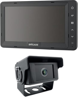 Produktbild: Brigade® Rückfahrkamera GS BAU-71 - SVLFG KI-unterstützt, mit 10,4-Splitscreen-Monitor