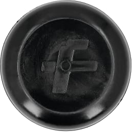 Produktbild: Schwarze PVC-Abdeckkappe für Umsturzbügel, Ø 50 mm, mit Fritzmeier-Logo