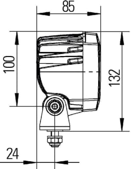 Technische Zeichnung: Hella® LED-Arbeitsscheinwerfer Ultra Beam LED 2.200 lm/30 W, 12 – 24 V, nahe Ausleuchtung