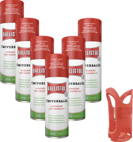 Produktbild: Ballistol® Universalöl Set mit 6 Spraydosen 400 ml und gratis Dosenhalter
