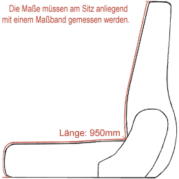 Technische Zeichnung: Sitzbezug Universal, Tweed, Breite Sitzpolster max. 550 mm, 1-teilig, gesticktes TECparts-Logo