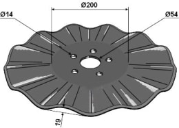Produktbild: NIAUX 200 Säscheibe 402 x 4,5 mm, LK 120 mm, gewellt, für Sämaschine John Deere