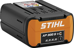 Produktbild: STIHL Akku AP 300 S in Orange und Schwarz mit Ladestandsanzeige