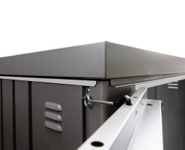 Produktbild: Biohort Metallgeräteschrank Gr. 230 227 x 83 cm dunkelgrau, metallic Doppeltür