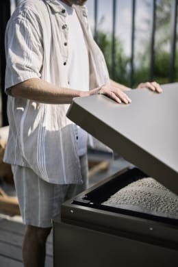 Lifestyle: Biohort Gartenbox 160 160 x 70 cm dunkelgrau, metallic Aufgewahrungsbox Garten
