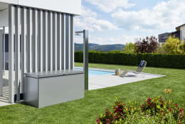Lifestyle: Biohort Gartenbox 160 160 x 70 cm quarz-grau, metallic Aufgewahrungsbox Garten