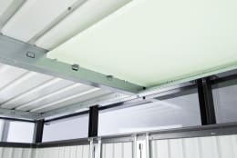 Lifestyle: Biohort Gerätehaus HighLine H2 275 x 195 cm silber, metallic Standardtür