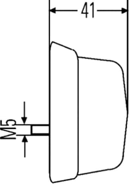 Technische Zeichnung: Hella® Schlussleuchte oben links/rechts Ø 80 mm, Schlusslicht