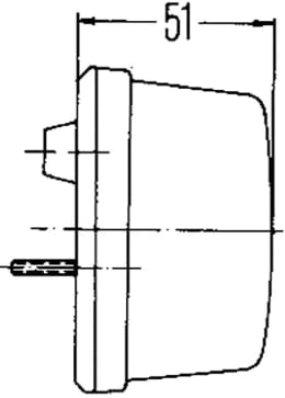 Technische Zeichnung: Hella® Schlussleuchte links/rechts 84 x 84 x 51 mm, Schluss-, Bremslicht