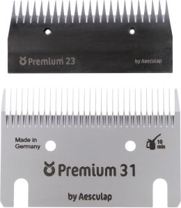 Produktbild: AESCULAP® Schermessersatz Premium Ober-/Untermesser 23/31 Zähne, Euterschur, Feinschur