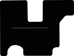 Technische Zeichnung: Fußmatte Velours schwarz, für Deutz-Fahr Traktor DX-Serie, mit Mastercab Kabine, Bj. 78 – 90