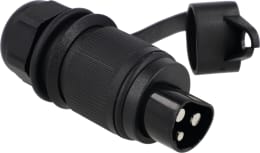 Produktbild: Herth + Buss Stecker 6 – 24 V, 3-polig, mit Kabelverschraubung, Flachsteckanschluss 6,3 mm, 51 305 635