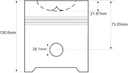 Technische Zeichnung: Kolben, Motor PowerStar 5.0, PowerStar 7.5, Ringträgerkolben, Ø Kolbenbolzen 38,087 mm, für Fiat