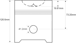 Technische Zeichnung: Kolben, Motor PowerStar 5.0T, Ringträgerkolben, Ø Kolbenbolzen 41,2 mm, für Ford New Holland