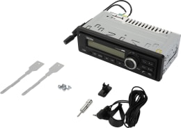 Set: VALTRA Radio VT 412 BT mit kurzer Einbautiefe, Mikrofon