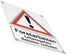 Detailbild: Warnbanner Forstarbeiten 450 x 550 mm